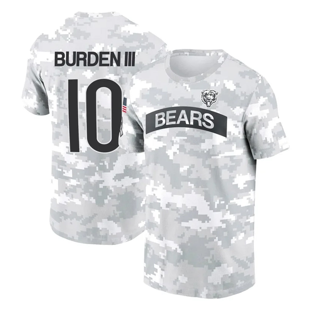 CAdoa C.Bears #10 Luther Burden III Player Arctic Camo Salute to Service Performance T-Shirt Limited Stitched Jerseys