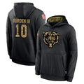 CAdoa C.Bears #10 Luther Burden III Player Black Salute to Service Pullover Hoodies Limited Stitched Jerseys