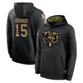 CAdoa C.Bears #15 Rome Odunze Player Black Salute to Service Pullover Hoodies Limited Stitched Jerseys