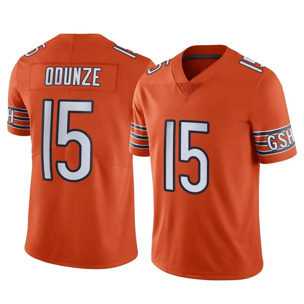 CAdoa C.Bears #15 Rome Odunze Player Orange Alternate Vapor Limited Home Game Stitched Jerseys
