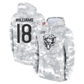 CAdoa C.Bears #18 Caleb Williams Player Arctic Camo Salute to Service Pullover Hoodies Limited Stitched Jerseys
