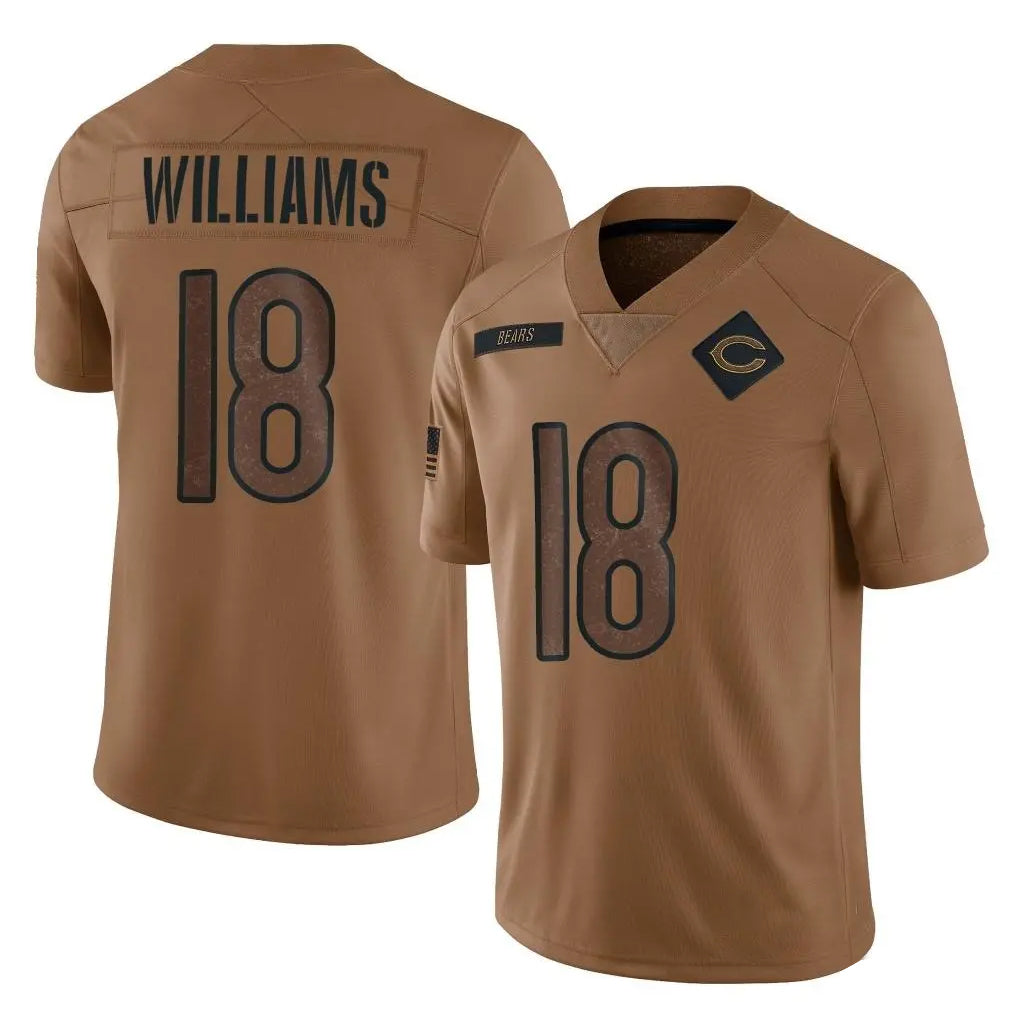 CAdoa C.Bears #18 Caleb Williams Player Brown Salute to Service Limited Stitched Jerseys