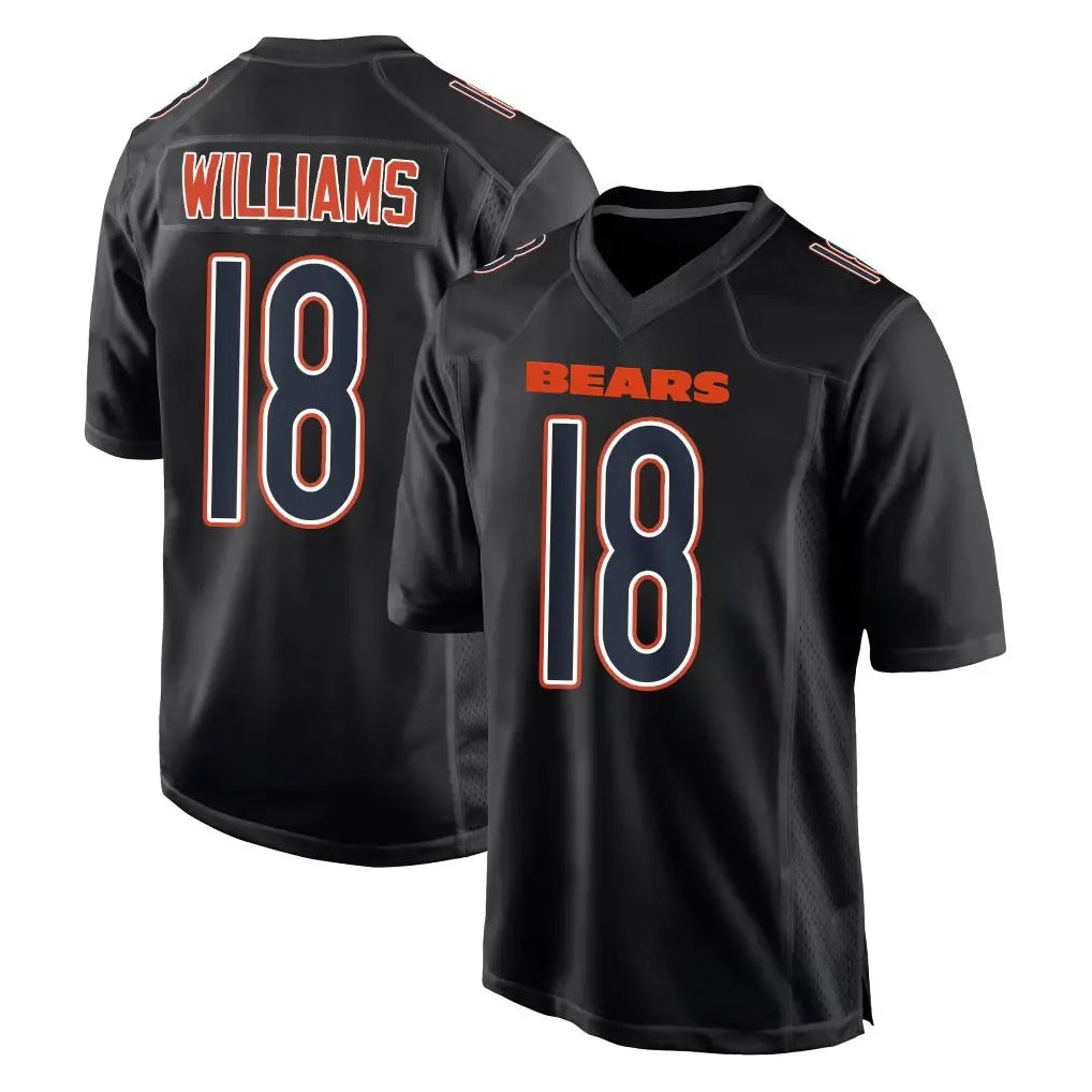 CAdoa C.Bears #18 Caleb Williams Player Carbon Black Fashion Game Stitched Jerseys
