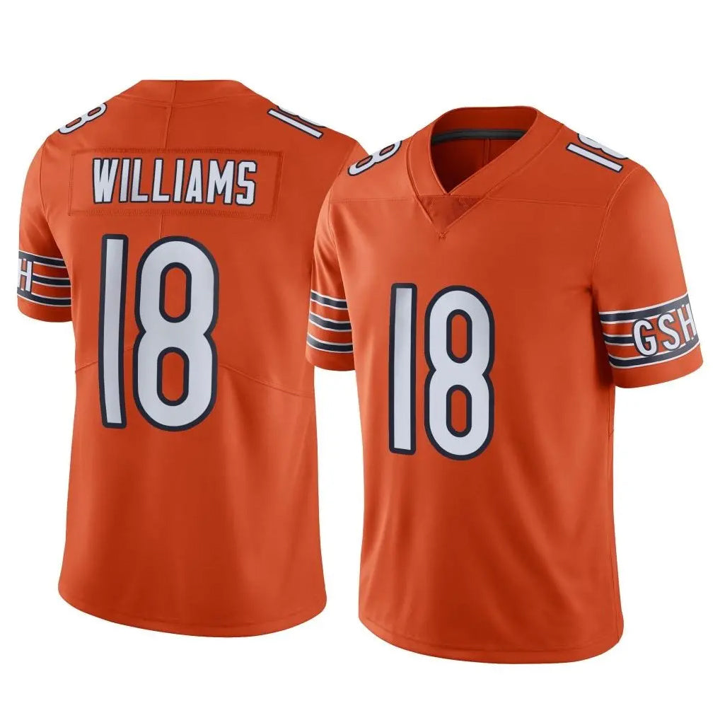 CAdoa C.Bears #18 Caleb Williams Player Orange Alternate Vapor Limited Home Game Stitched Jerseys