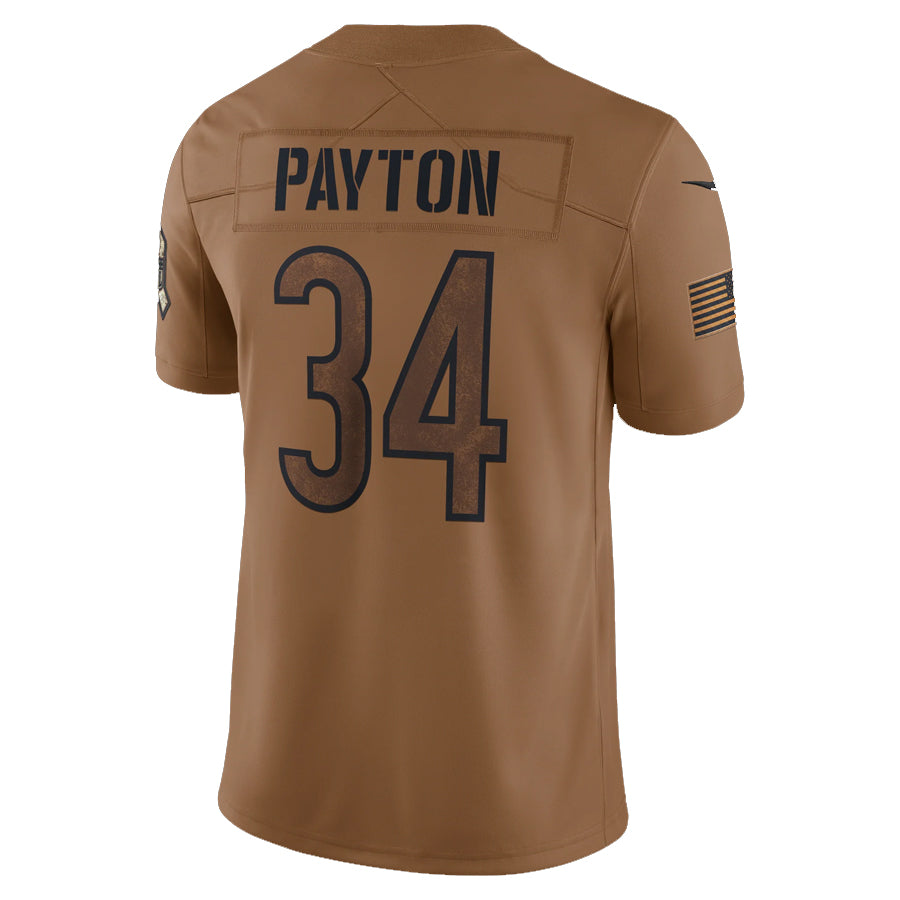 CAdoa C.Bears #34 Walter Payton Player Brown Salute To Service Limited Stitched Jerseys