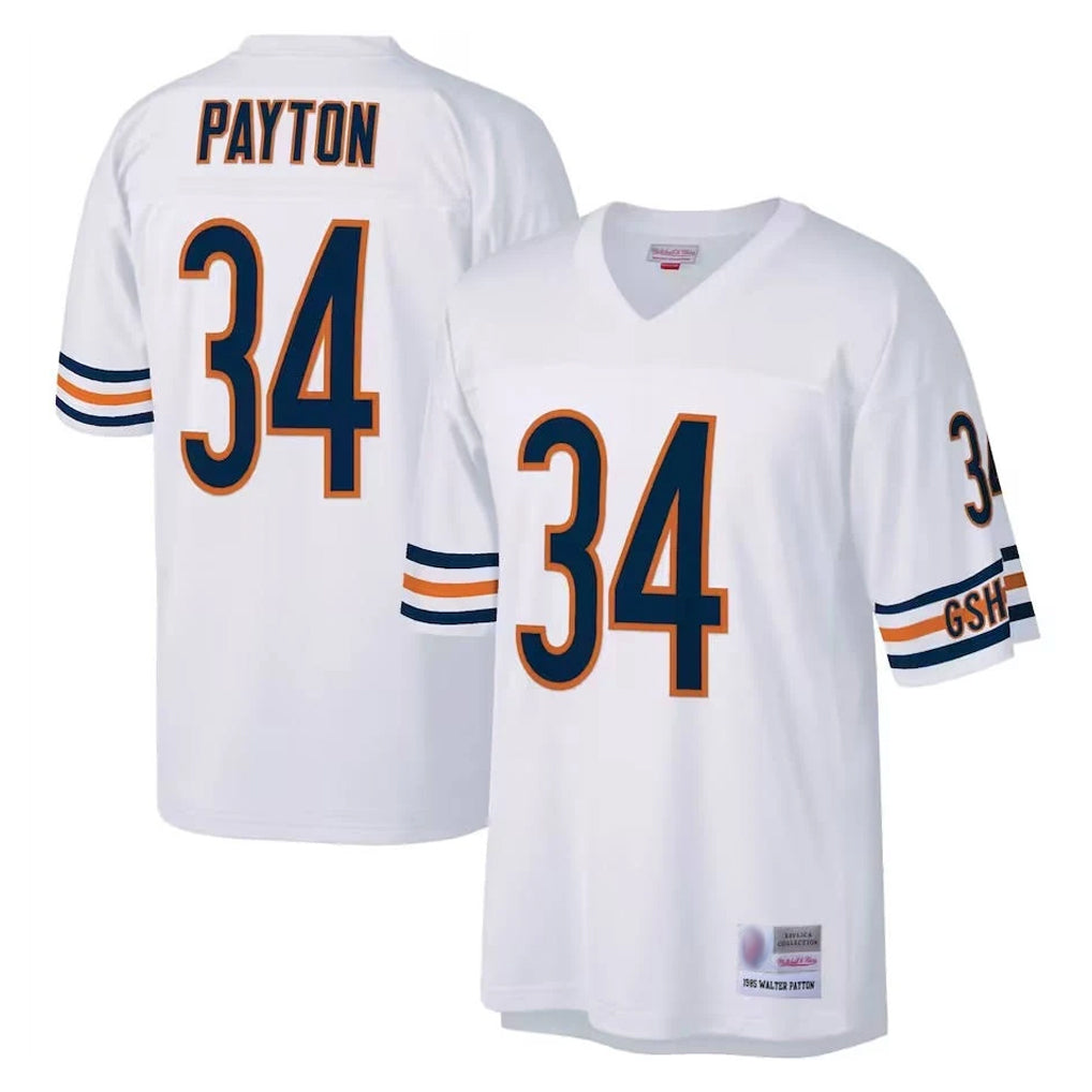 CAdoa C.Bears #34 Walter Payton Player White 1985 Walter Payton Mitchell & Ness Throwback Retired Stitched Jerseys