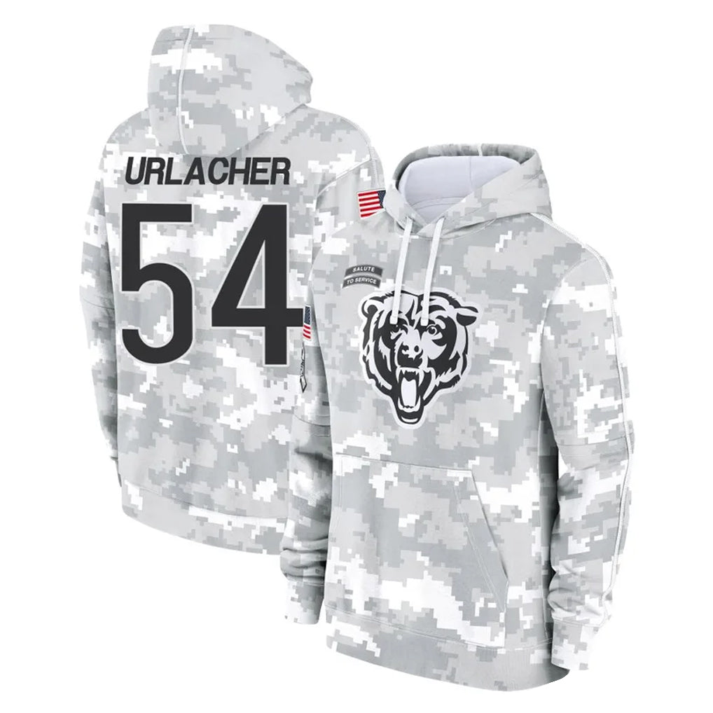CAdoa C.Bears #54 Brian Urlacher Player Arctic Camo Salute to Service Pullover Hoodies Limited Stitched Jerseys