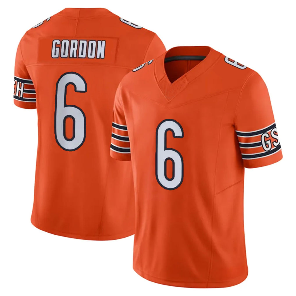 CAdoa C.Bears #6 Kyler Gordon Player Orange Vapor F.U.S.E. Limited Home Game Stitched Jerseys
