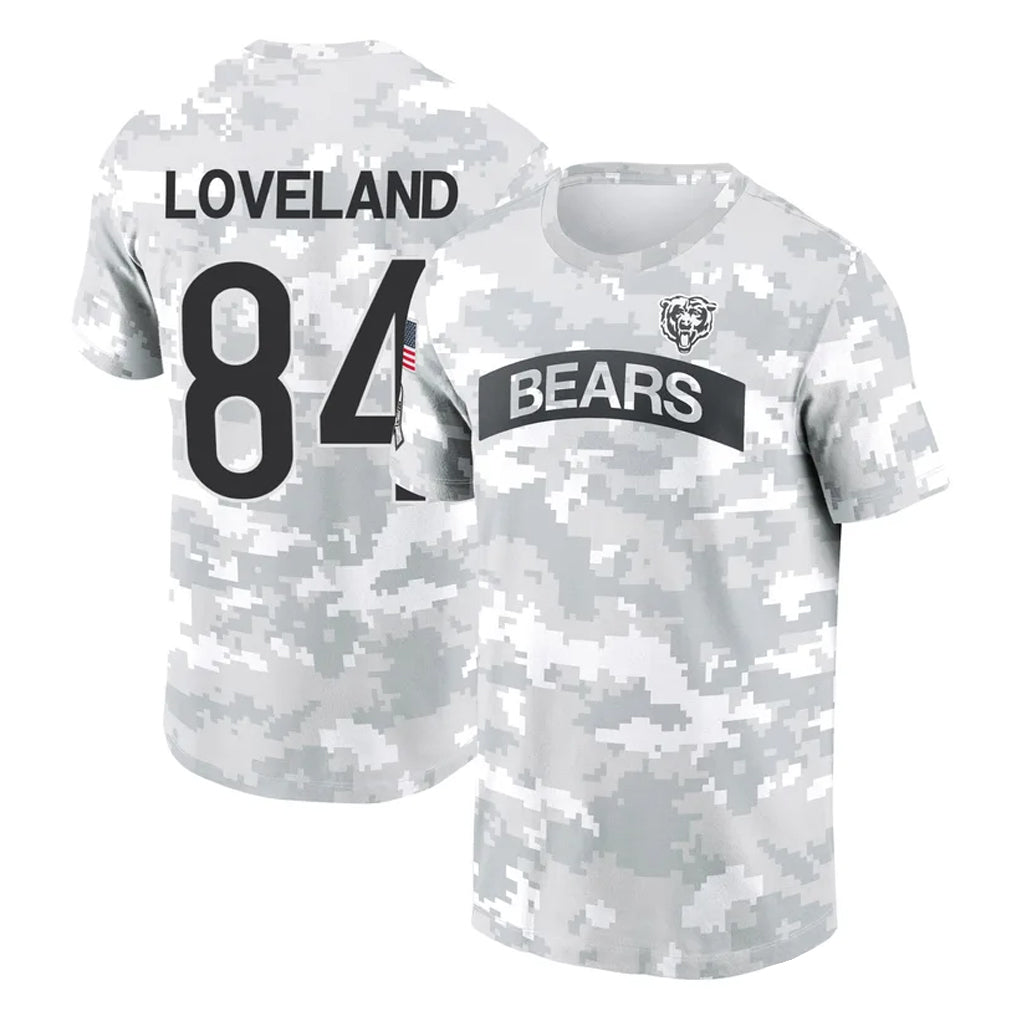 CAdoa C.Bears #84 Colston Loveland Player Arctic Camo Salute to Service Performance T-Shirt Limited Stitched Jerseys