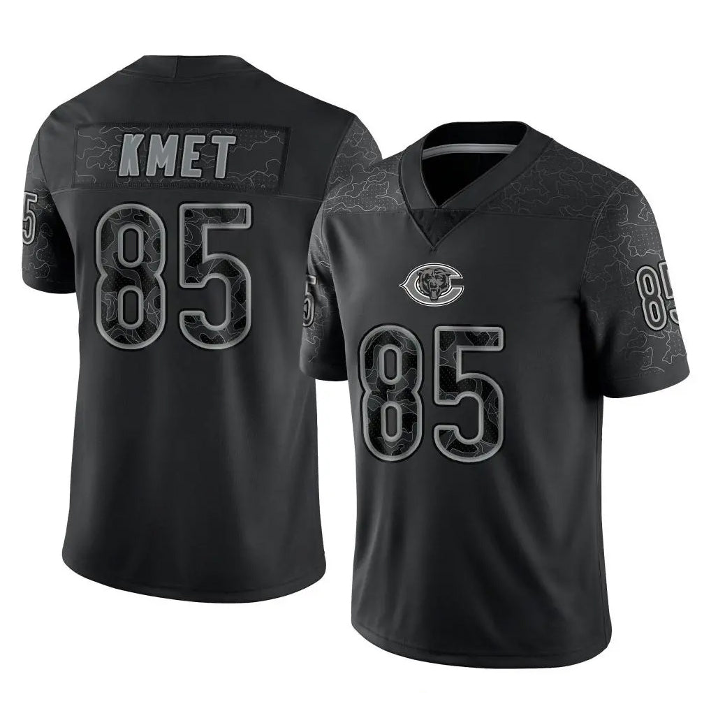 CAdoa C.Bears #85 Cole Kmet Player Black REFLECTIVE Limited Game Stitched Jerseys