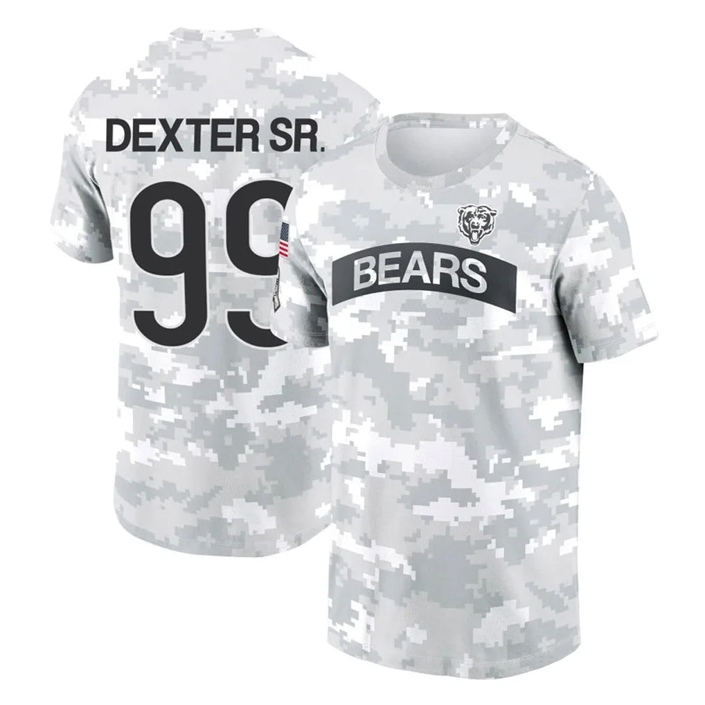 CAdoa C.Bears #99 Gervon Dexter Sr. Player Arctic Camo Salute to Service Performance T-Shirt Limited Stitched Jerseys