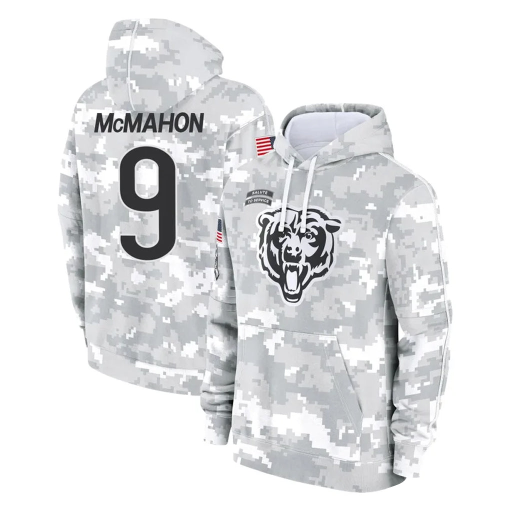 CAdoa C.Bears #9 Jim McMahon Player Arctic Camo Salute to Service Pullover Hoodies Limited Stitched Jerseys