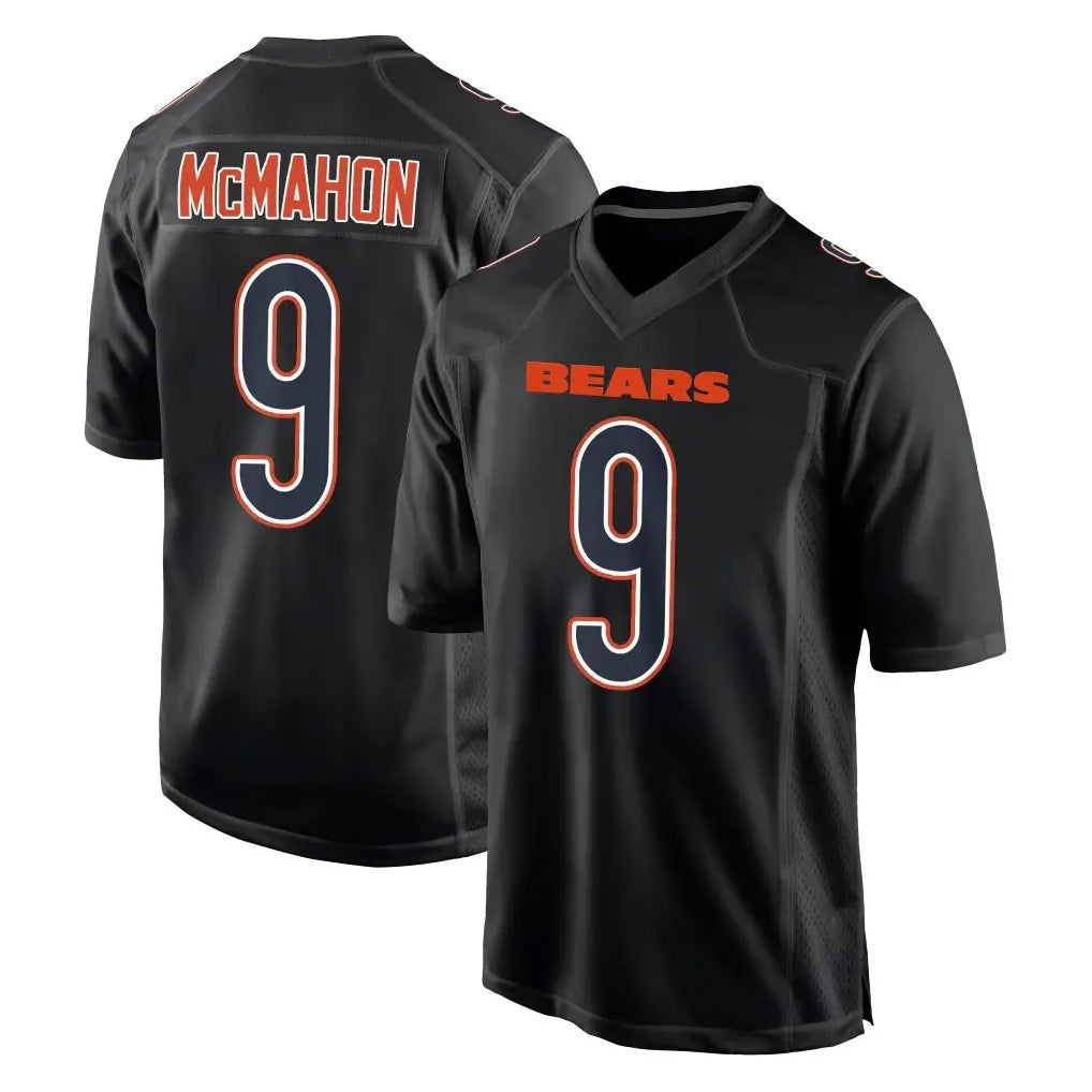 CAdoa C.Bears #9 Jim McMahon Player Carbon Black Fashion Game Stitched Jerseys