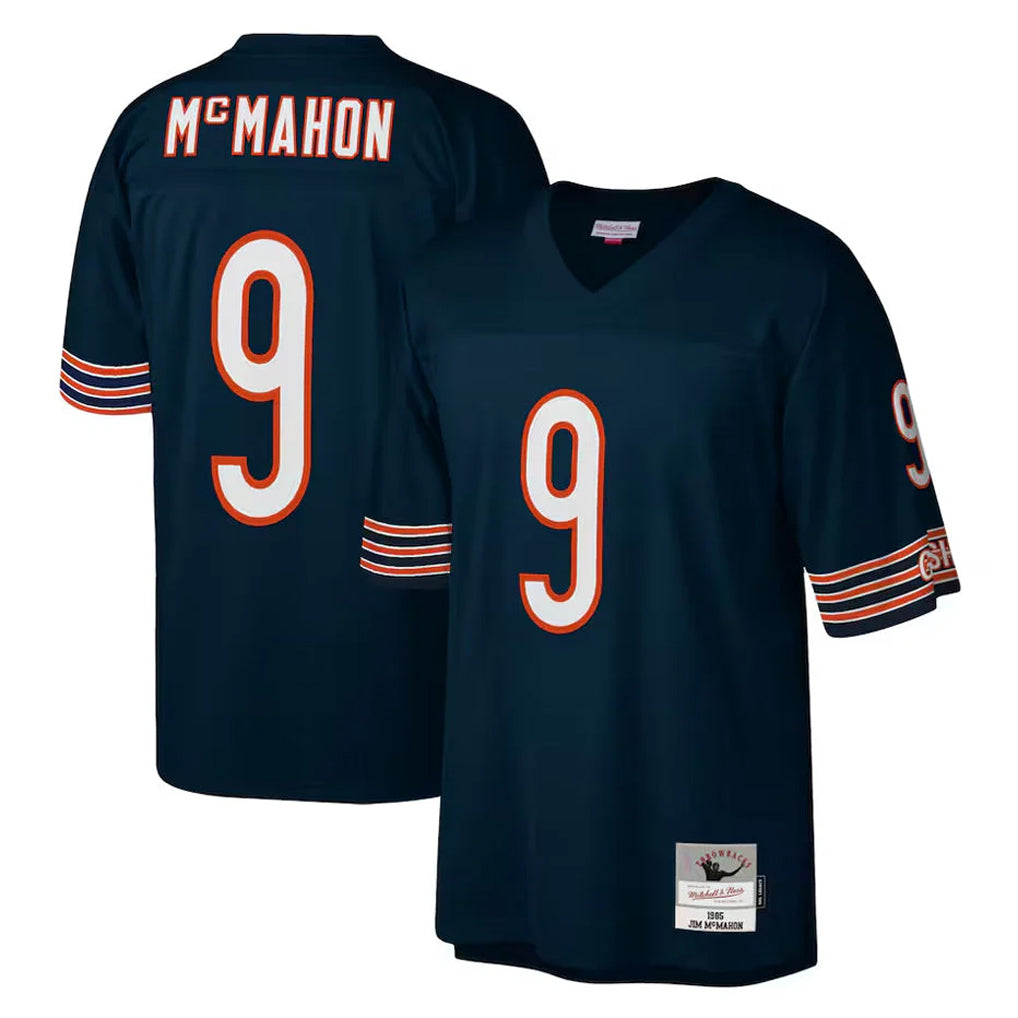 CAdoa C.Bears #9 Jim McMahon Player Navy Mitchell & Ness Navy Legacy Replica Stitched Jerseys