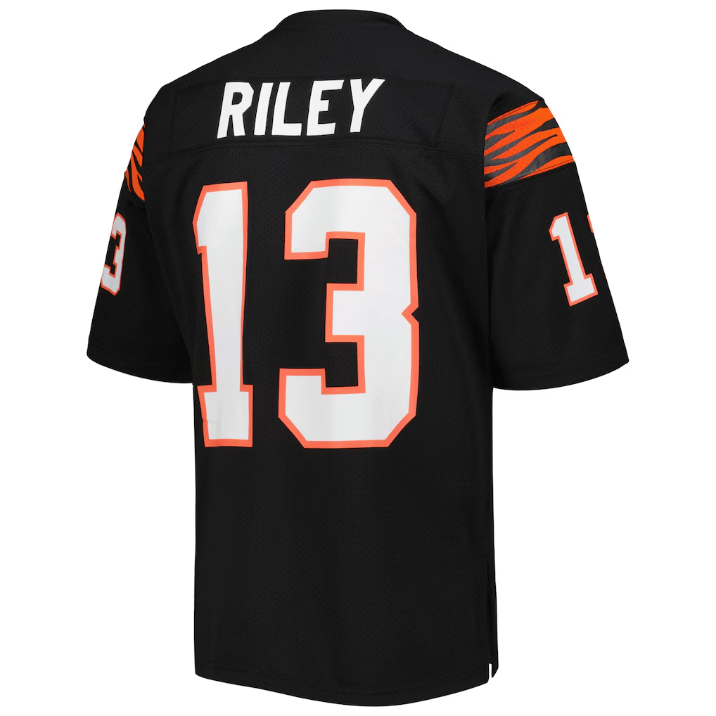 CAdoa C.Bengals 1981 #13 Ken Riley Mitchell & Ness Black Authentic Throwback Retired Player Jersey