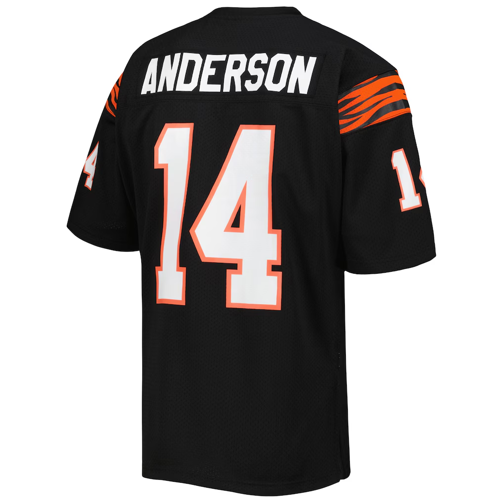 CAdoa C.Bengals 1981 #14 Ken Anderson Mitchell & Ness Black Authentic Throwback Retired Player Jersey