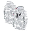CAdoa C.Bengals Arctic Camo Salute to Service Pullover Hoodie Limited Blank Player Stitched Jerseys