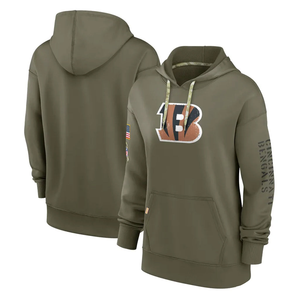 CAdoa C.Bengals Olive Salute to Service Performance Pullover Hoodie Limited Blank Player Stitched Jerseys