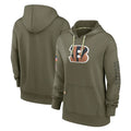 CAdoa C.Bengals Olive Salute to Service Performance Pullover Hoodie Limited Blank Player Stitched Jerseys