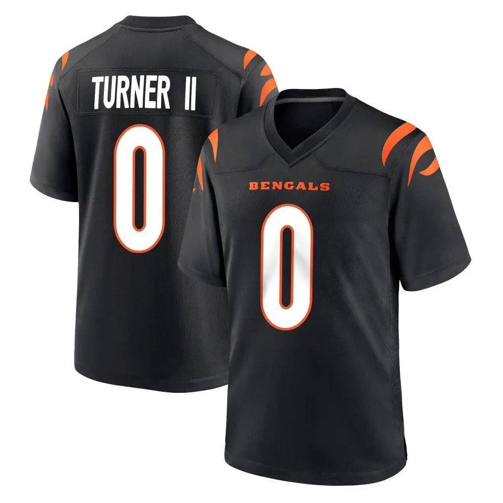 CAdoa C.Bengals #0 DJ Turner II Player Black Home Game Stitched Jerseys