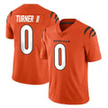 CAdoa C.Bengals #0 DJ Turner II Player Orange Vapor Untouchable Limited Home Game Stitched Jerseys