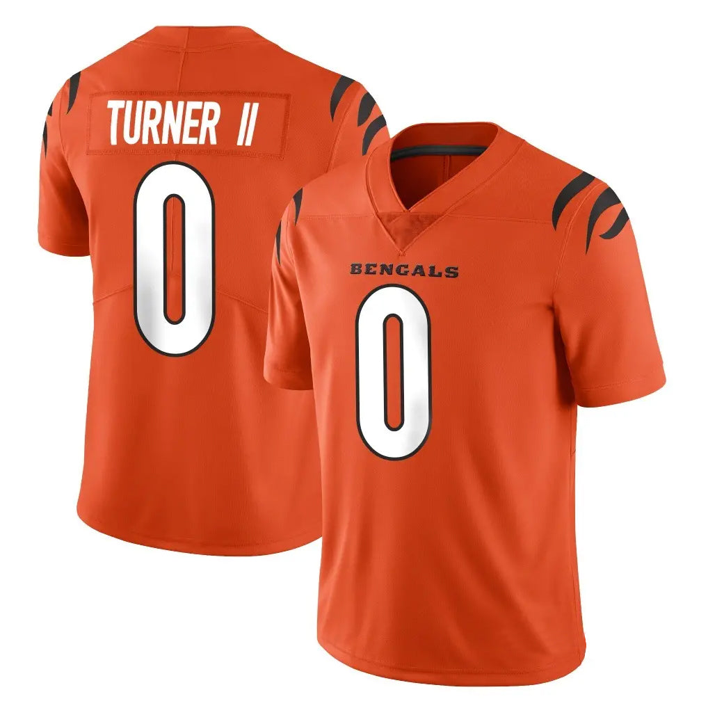 CAdoa C.Bengals #0 DJ Turner II Player Orange Vapor Untouchable Limited Home Game Stitched Jerseys