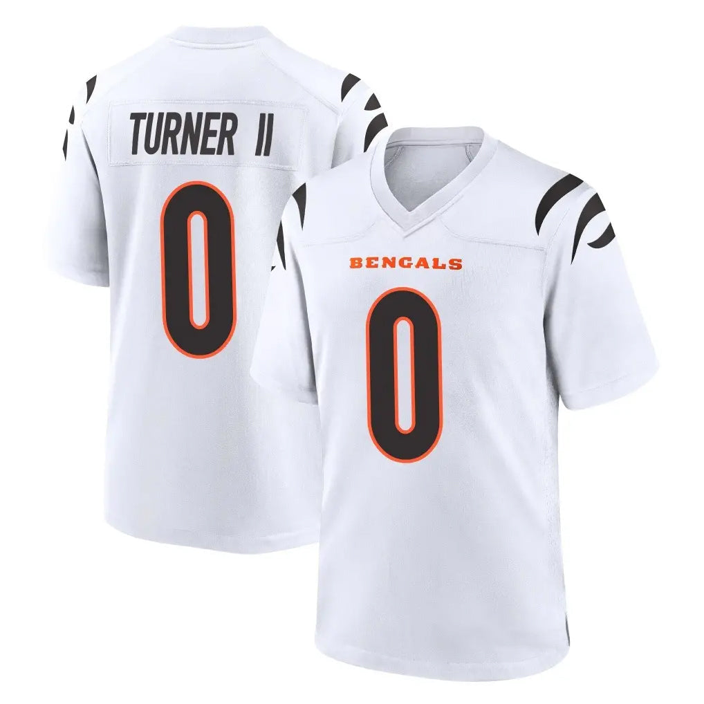 CAdoa C.Bengals #0 DJ Turner II Player White Home Game Stitched Jerseys
