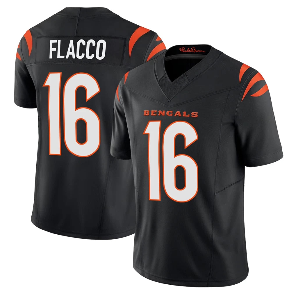 CAdoa C.Bengals #16 Joe Flacco Player Black Vapor F.U.S.E. Limited Home Game Stitched Jerseys