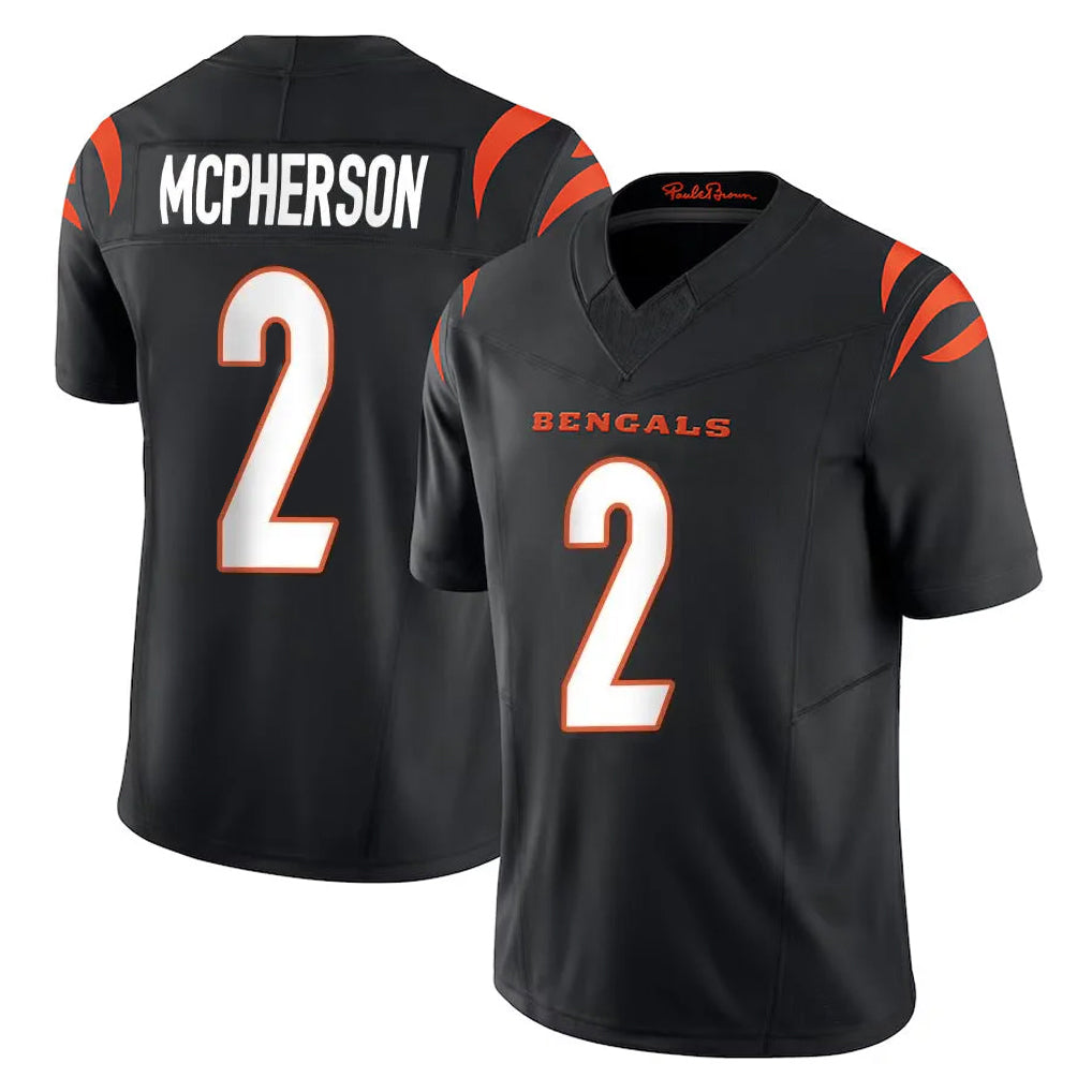 CAdoa C.Bengals #2 Evan McPherson Player Black Vapor F.U.S.E. Limited Home Game Stitched Jerseys