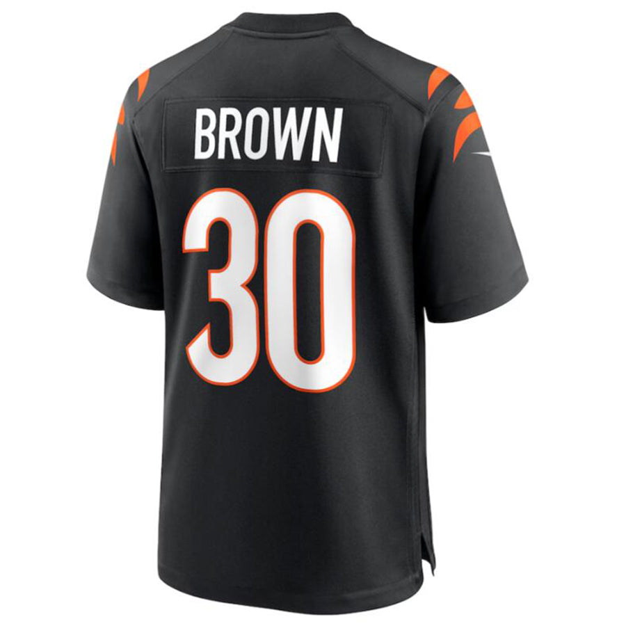 CAdoa C.Bengals #30 Chase Brown Black Team Game Jersey American Stitched Jersey