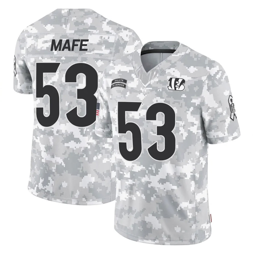 CAdoa C.Bengals #53 Boye Mafe Player Arctic Camo Salute to Service Limited Stitched Jerseys