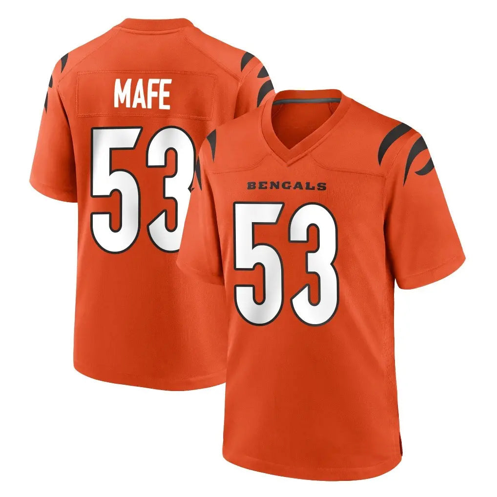 CAdoa C.Bengals #53 Boye Mafe Player Orange Home Game Stitched Jerseys