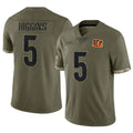 CAdoa C.Bengals #5 Tee Higgins Player Olive Salute to Service Limited Game Stitched Jerseys