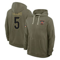CAdoa C.Bengals #5 Tee Higgins Player Olive Salute to Service Pullover Hoodies Limited Stitched Jerseys