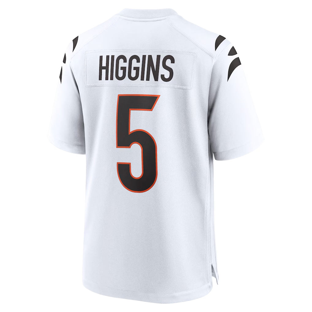 CAdoa C.Bengals #5 Tee Higgins Player White Home Game Stitched Jerseys