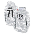 CAdoa C.Bengals #71 Amarius Mims Player Arctic Camo Salute to Service Pullover Hoodie Limited Stitched Jerseys