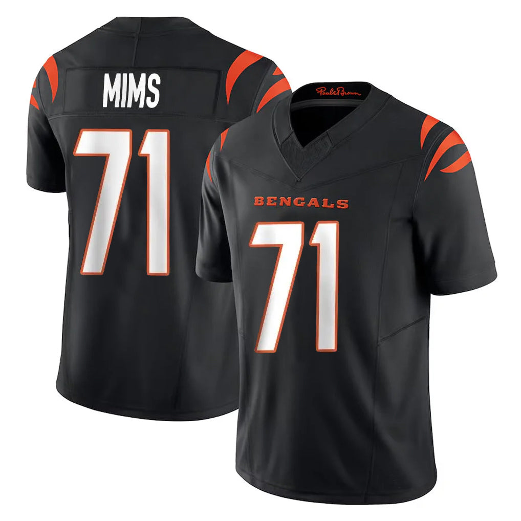 CAdoa C.Bengals #71 Amarius Mims Player Black Vapor F.U.S.E. Limited Home Game Stitched Jerseys