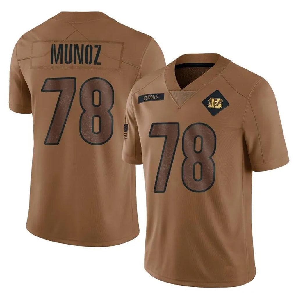 CAdoa C.Bengals #78 Anthony Munoz Player Brown Salute to Service Limited Stitched Jerseys