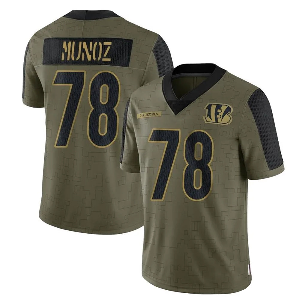 CAdoa C.Bengals #78 Anthony Munoz Player Olive Salute to Service Game Stitched Jerseys
