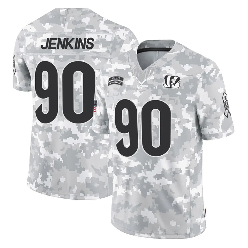 CAdoa C.Bengals #90 Kris Jenkins Jr Player Arctic Camo Salute to Service Limited Stitched Jerseys