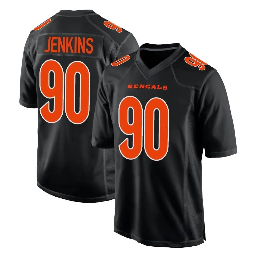 CAdoa C.Bengals #90 Kris Jenkins Jr Player Black Fashion Game Stitched Jerseys
