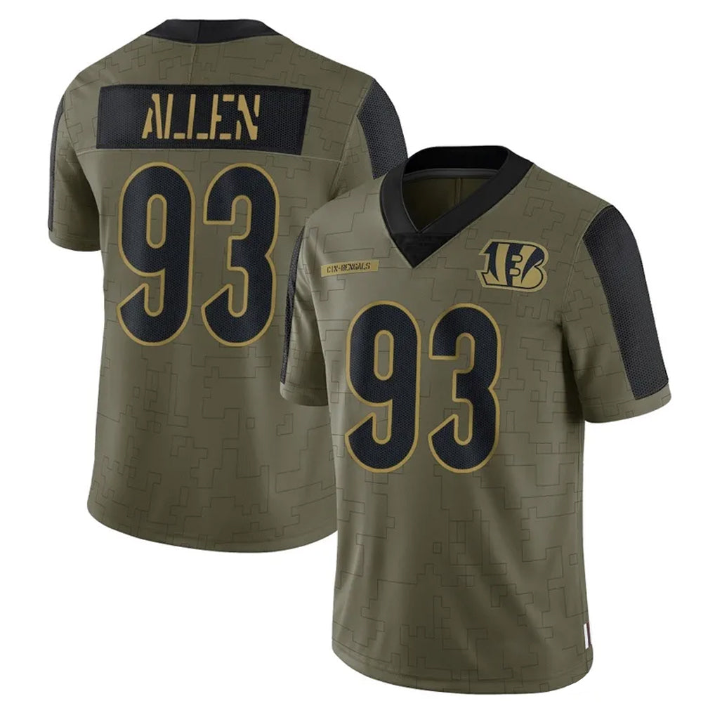 CAdoa C.Bengals #93 Jonathan Allen Player Olive Salute to Service Game Stitched Jerseys