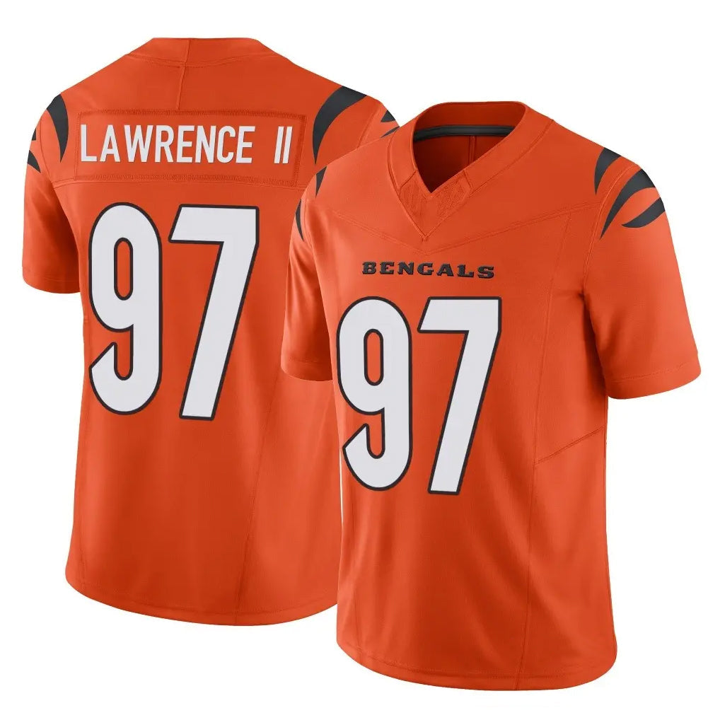 CAdoa C.Bengals #97 Dexter Lawrence II Player Orange Vapor F.U.S.E. Limited Home Game Stitched Jerseys