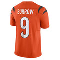 CAdoa C.Bengals #9 Joe Burrow Player Orange Vapor F.U.S.E. Limited Stitched Jerseys