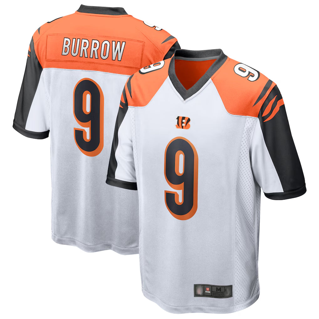 CAdoa C.Bengals #9 Joe Burrow Player White Alternate Game Home Stitched Jerseys