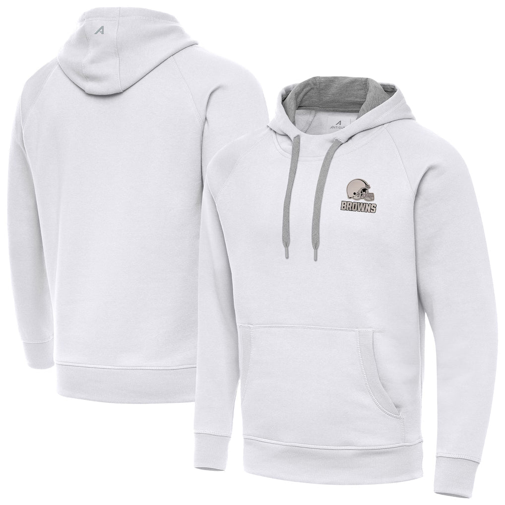 CAdoa C.Browns White Brushed Carbon Pullover Hoodie Blank Player Limited Stitched Jerseys