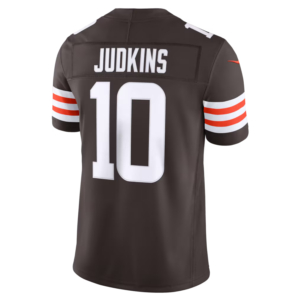 CAdoa C.Browns #10 Quinshon Judkins Brown Team Vapor F.U.S.E. Stitched Limited Jerseys