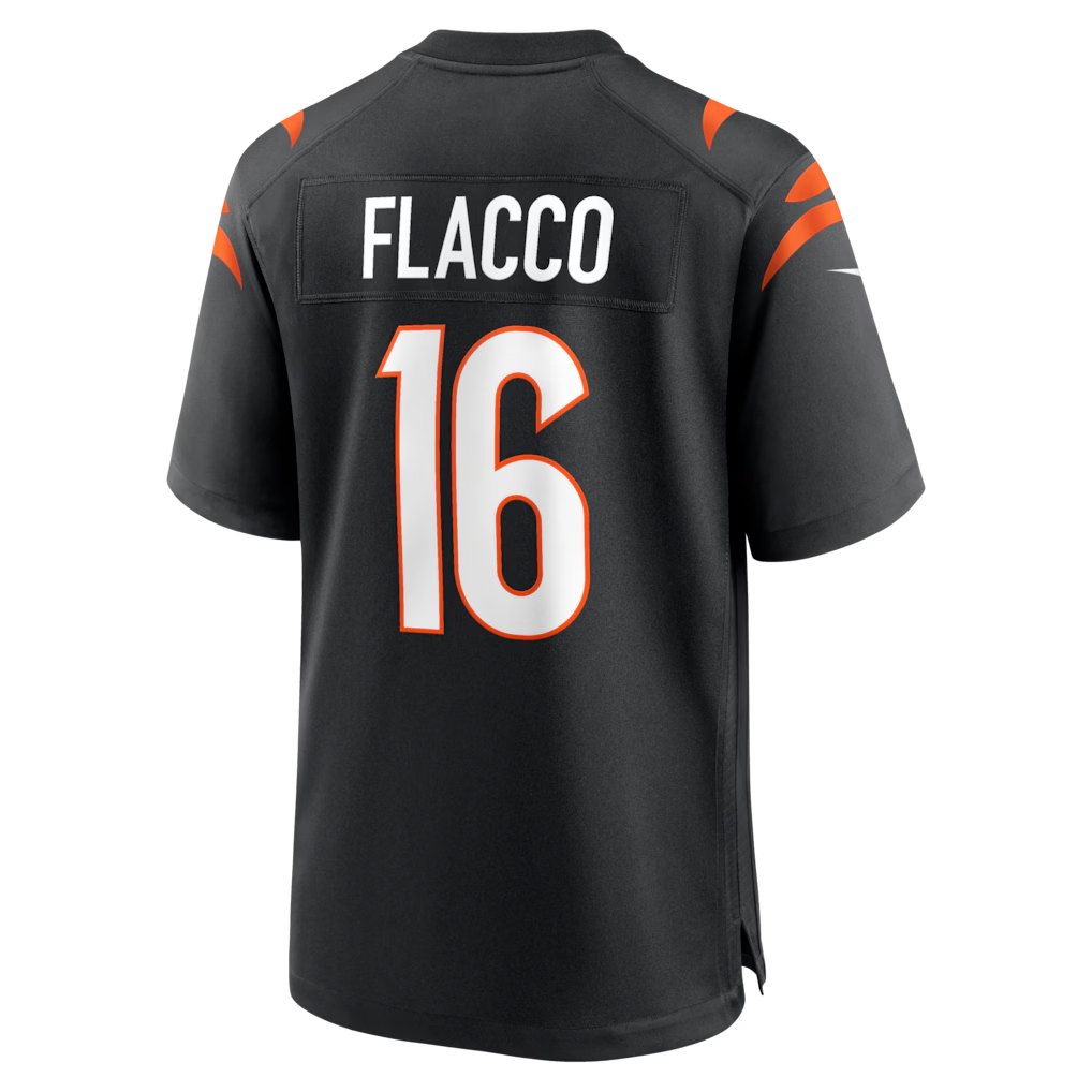 CAdoa C.Bengals #16 Bengals Joe Flacco Black Team Game Stitched Jerseys