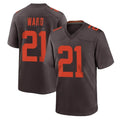 CAdoa C.Browns #21 Denzel Ward Player Brown Alternate Home Game Stitched Jerseys