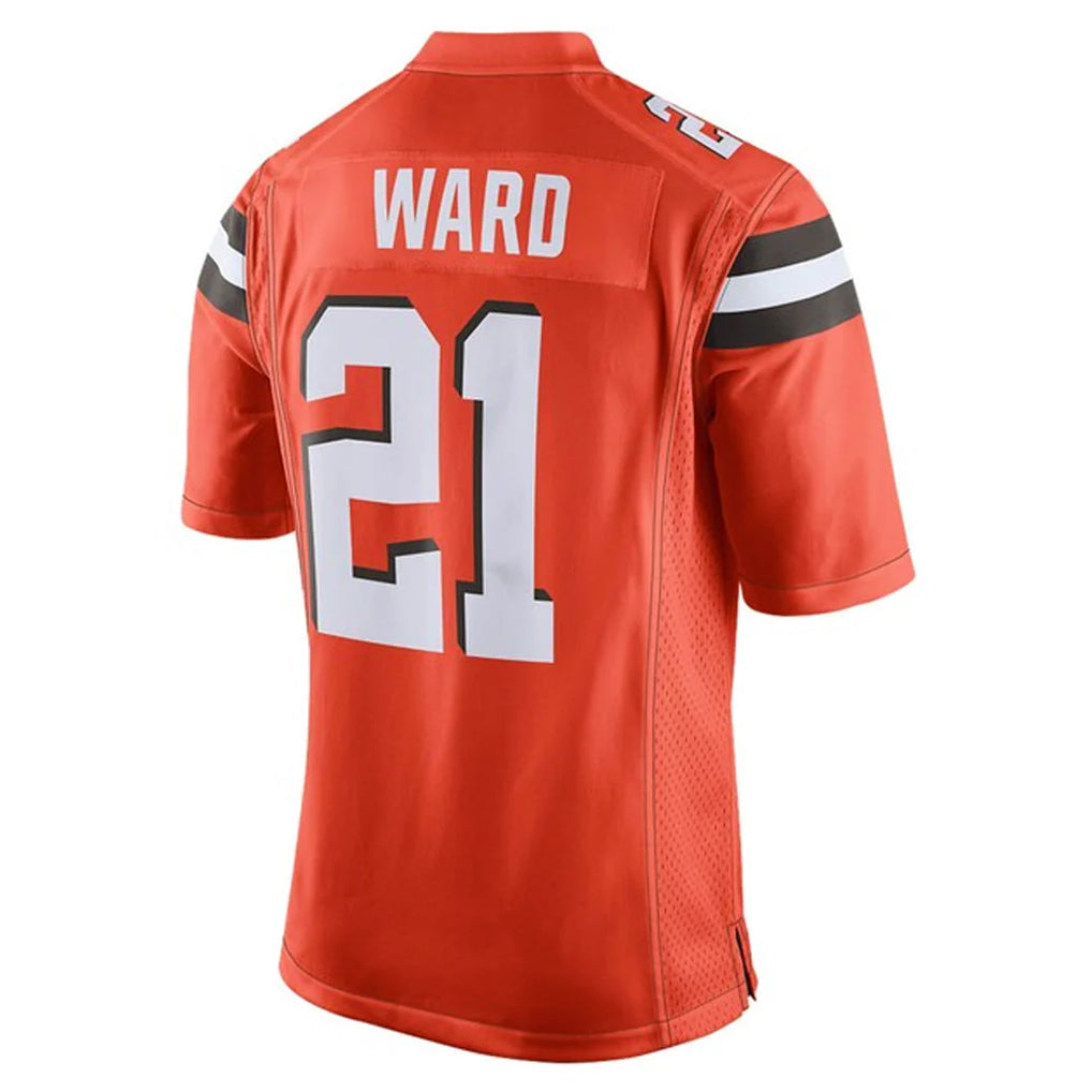 CAdoa C.Browns #21 Denzel Ward Player Orange Vapor Limited Home Game Stitched Jerseys